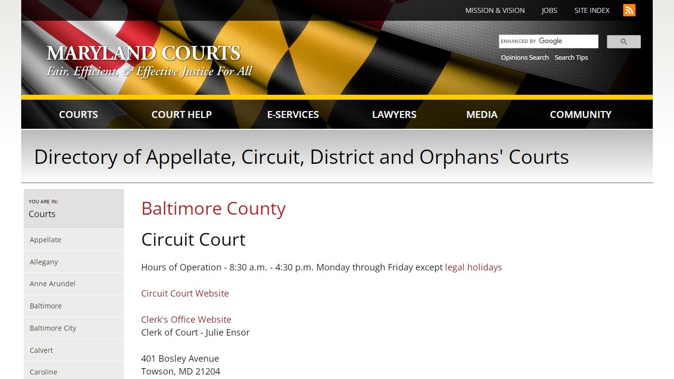 Baltimore County | Maryland Courts